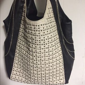 Blue elegance large rhinestone bag